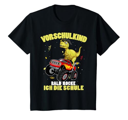 Kinder Vorschulkind 2025 Dino Vorschule bald rocke ich die Schule T-Shirt Kinder Vorschulkind 2025 Dino Vorschule bald rocke ich die Schule T-Shirt von Bye Bye Kindergarten Abschied - Vorschulkind Dino