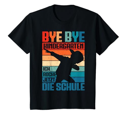 Kinder Bye Kindergarten Dabbing Retro Schulanfang Kita Abschied T-Shirt Kinder Bye Kindergarten Dabbing Retro Schulanfang Kita Abschied T-Shirt von Bye Kindergarten Abschied Einschulung Erstklässler