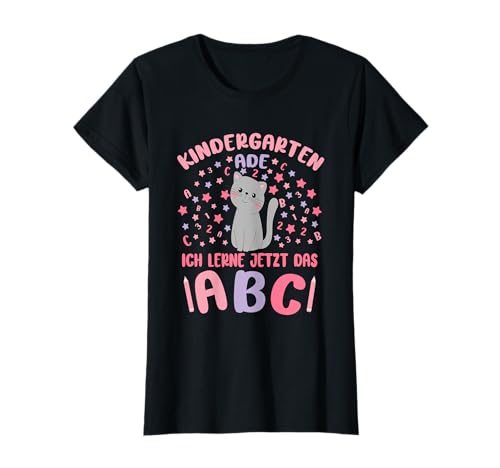 Kita Abgänger 2025 Katze Schule Ruft Schulkind Mädchen T-Shirt von Bye Kindergarten Abschied Shirt 1. Klasse Mädchen