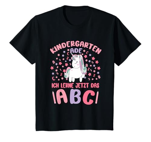 Bye Bye Kita Abgänger 2025 Mädchen Einhorn Absolventin T-Shirt von Bye Kindergarten Abschied Shirt 1. Klasse Mädchen