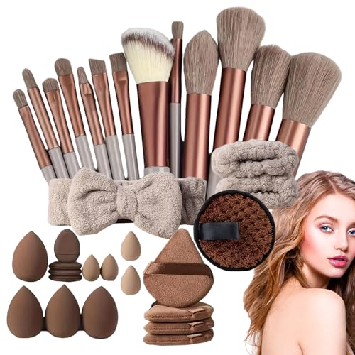 33 Stück Make-up-Pinsel-Sets, leichte weiche Borsten, professionelle Beauty-Tools, hautfreundliche Textur, perfekte Geschenkoption, 33 Stück, für Foundation, Lidschatten und Verblenden von Byeaon