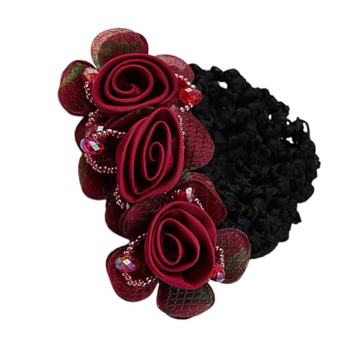 Arbeits-Haar-Accessoires, sicherer Haarknoten, Blumen-Dutt-Netz, einfach zu bedienen und zu pflegen, atmungsaktives und bequemes Netzgewebe, 8 x 8 x 5 cm, für Frauen, Bankangestellte, Kellner von Byeaon
