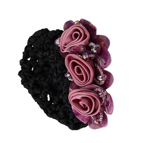 Arbeits-Haar-Accessoires, sicherer Haarknoten, Blumen-Dutt-Netz, einfach zu bedienen und zu pflegen, atmungsaktives und bequemes Netzgewebe, 8 x 8 x 5 cm, für Frauen, Bankangestellte, Kellner von Byeaon