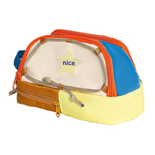 Byeaon Federmäppchen, niedlich, Sternmuster, Schreibwarenhalter, stabiler Reißverschluss, Kosmetik-Organizer, Make-up-Tasche für Teenager-Mädchen, coffee, Refer to description, Uni von Byeaon