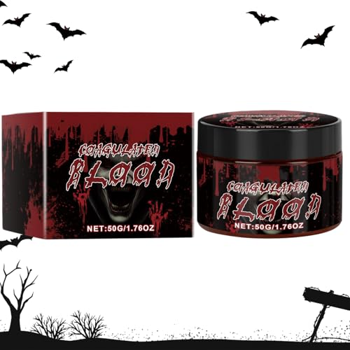 Byeaon Halloween Kunstblut,Schminke Kunstblut - 50ml Schminkfarbe Für Kostüme Vampir Gesicht Erwachsene Kinder Karneval von Byeaon
