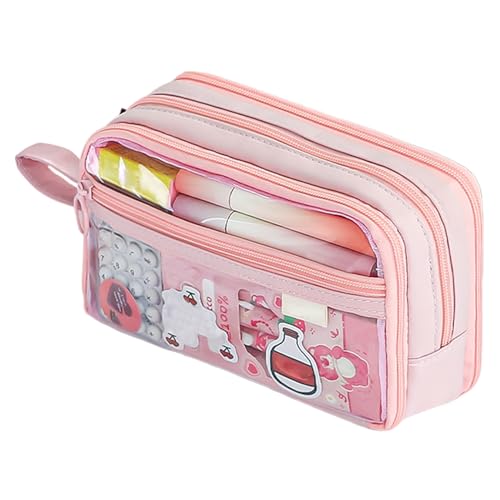 Transparent Pencil Case | Large Capacity Pouch | Travel Pen Pouch | Portable Makeup Organizer | Transparent Zipper Bag | Makeup Storage Pouch for Teen College Students Adults von Byeaon