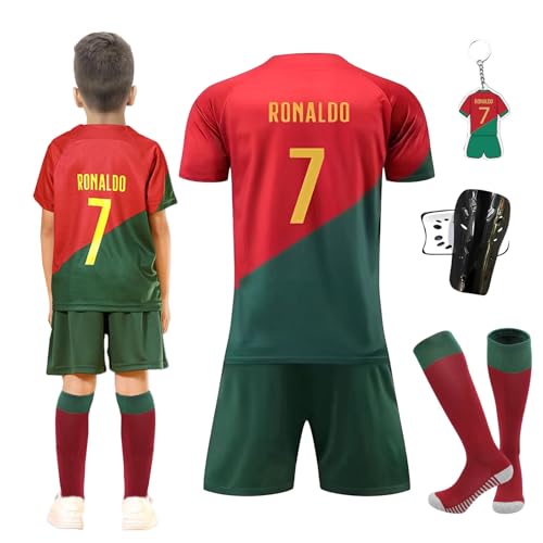 Trikot für Kinder,Outdoor Football Jersey Trikots,Trikot Sets Kinder,Fußballtrikot für Kinder,Trikot T-Shirt Shorts Socken und Schienbeinschoner Set von Byhsoep