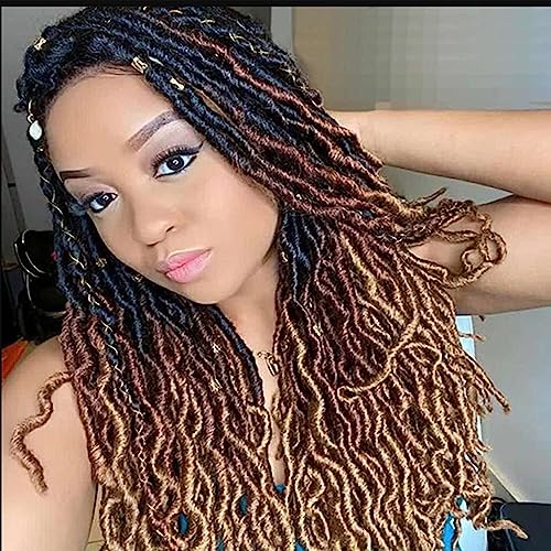 8 Packs Short Faux Locs Crochet Hair Brown Ombre 12Inch Soft Locs wavy 120 Strands Dreadlocks Crochet Braids Natural Pre-Looped Crochet Hair for Black Women (12 Inch (Pack of 8), T1-30-27) von Bylatt