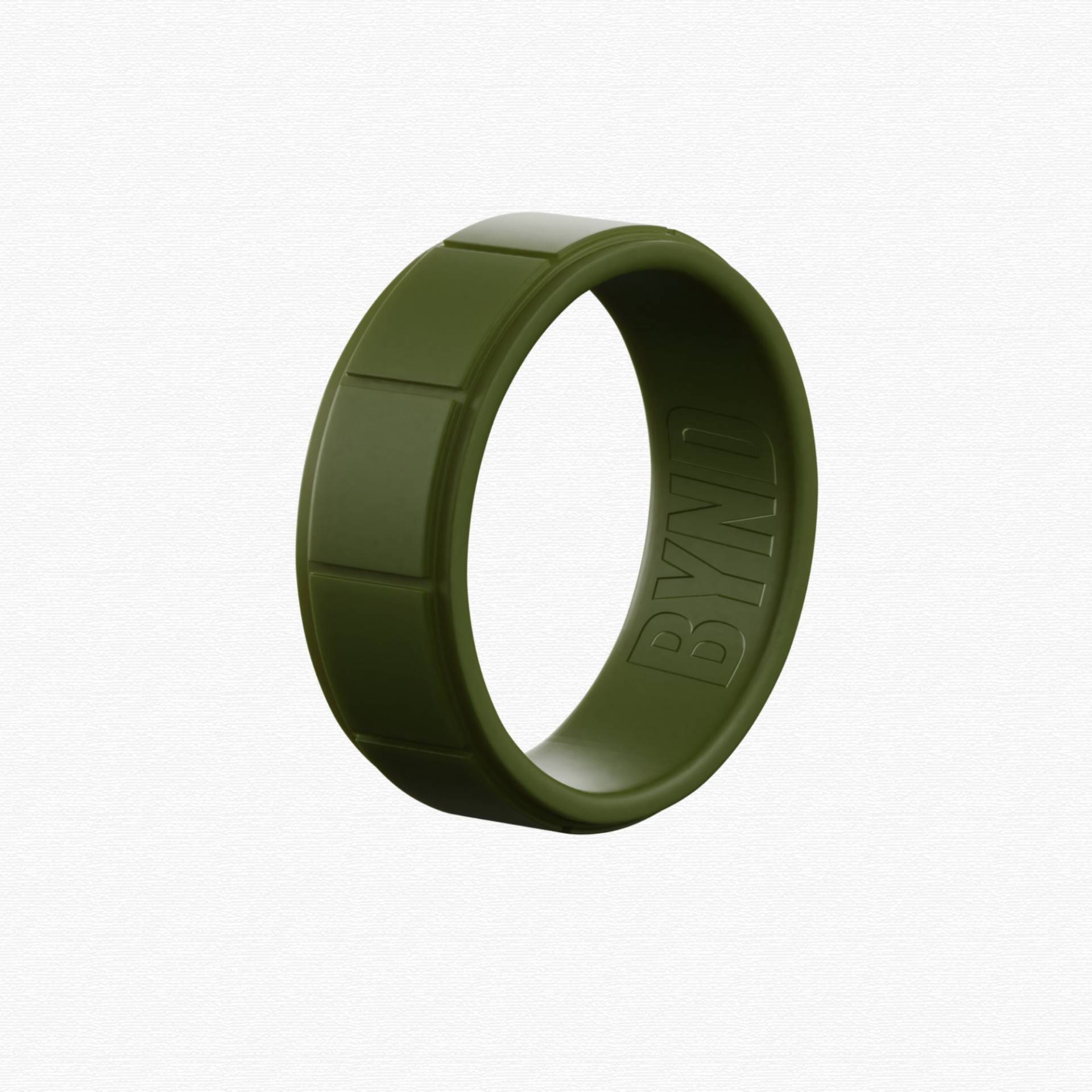 Olive Silikon Ehering - Flache Kante Design Gummi Das Perfekte Geschenk Für Ihren Mann, Freund Oder Verlobten von ByndRings