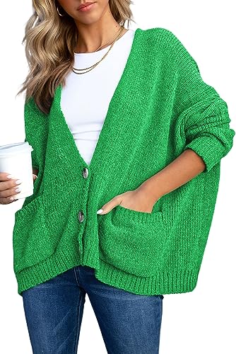 Byoauo Damen Strickjacke Kurz Loose Fit Puffärmel Knit Winter Cardigan Strickoberteil von Byoauo