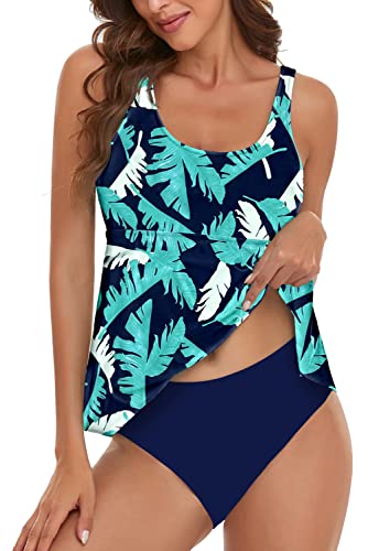 Byoauo Damen Tankini Badeanzüge Zwei Stück Ruched Bademode Tankini Badeanzug für Damen von Byoauo