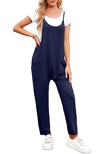 Byoauo Frauen Jumpsuit Casual Strampler Lange Hosen Strampler mit Taschen S von Byoauo