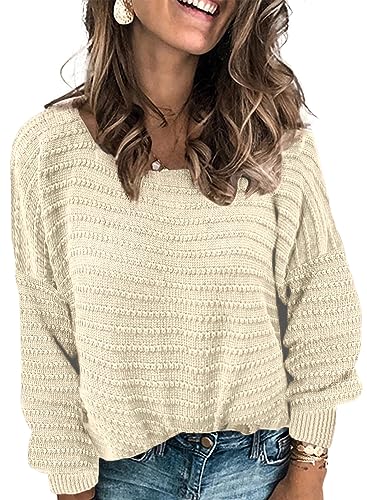 Byoauo Pullover Damen Langarmshirt Casual Locker Rundhals Herbst Sweater Pulli von Byoauo