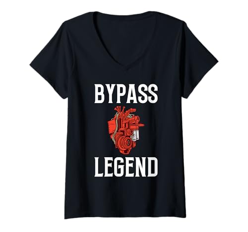 Damen Bypass Legend Heart Surgery Get Well Soon T-Shirt mit V-Ausschnitt von Bypass Herzoperation Design Idee