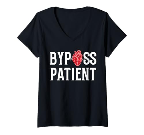 Damen Bypass Patient Heart Surgery Get Well Soon T-Shirt mit V-Ausschnitt von Bypass Herzoperation Design Idee