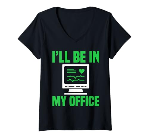 Damen Ill Be In My Office Bypass Heart Surgery Get Well Soon T-Shirt mit V-Ausschnitt von Bypass Herzoperation Design Idee