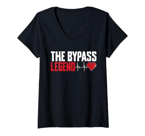 Damen The Bypass Legend Heart Surgery Get Well Soon T-Shirt mit V-Ausschnitt von Bypass Herzoperation Design Idee