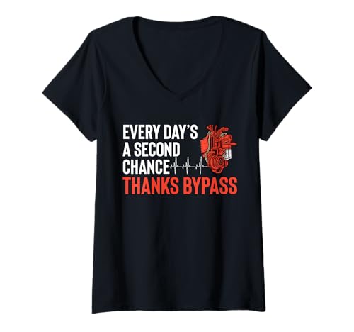 Damen Every Days A Second Chance Thanks Bypass T-Shirt mit V-Ausschnitt von Bypass Herzoperation Designs Idee