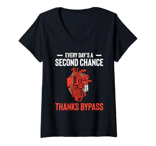 Damen Every Days A Second Chance Thanks Bypass T-Shirt mit V-Ausschnitt von Bypass Herzoperation Designs Idee