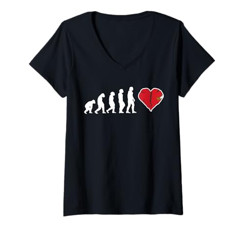 Damen Evolution Bypass Heart Surgery Get Well Soon T-Shirt mit V-Ausschnitt von Bypass Herzoperation Designs Idee
