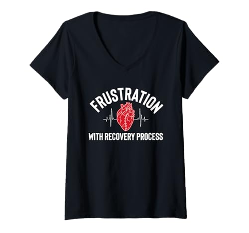 Damen Frustration with Recovery Process Bypass Heart Surgery T-Shirt mit V-Ausschnitt von Bypass Herzoperation Designs Idee