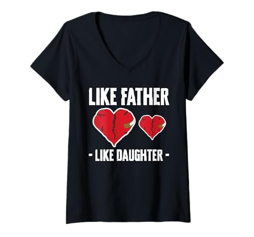 Damen Like Father Like Daughter Bypass Heart Surgery Get Well Soon T-Shirt mit V-Ausschnitt von Bypass Herzoperation Designs Idee