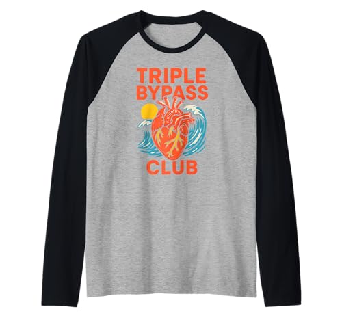 Bypass Chirurgie Triple Bypass Club Fun Herren Chirurgie Patient Raglan von Bypass Surgery Patient Hospital Recover Apparel
