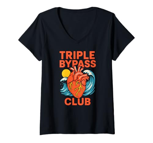 Damen Bypass Chirurgie Triple Bypass Club Fun Herren Chirurgie Patient T-Shirt mit V-Ausschnitt von Bypass Surgery Patient Hospital Recover Apparel