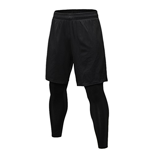 Byqny Herren Sport Quick Dry 2 In 1 Basketball Shorts Kompression Laufhose Hosen von Byqny