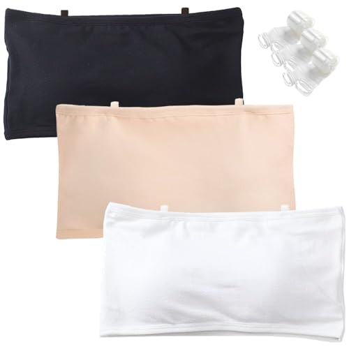 Bandeau BHS für Mädchen Ohne Bügel Nahtlose Unterwäsche mit Fest Gepolsterte und 3 Unsichtbare Schultergurt Teens Trägerloser Bralette Tube Top für 10-16 Jahre von Bysion