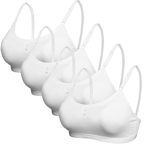 Bysion Mädchen BHS Baumwolle Teens Unterwäsche Elastischen Ohne Bügel Trägertop Camisole mit Gepolsterte und Verstellbarem Schultergurt für 10-14 von Bysion