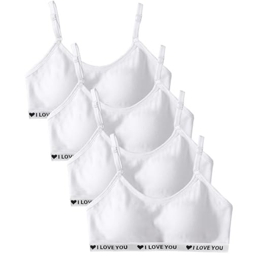 Mädchen Sport BHS Baumwolle Unterwäsche mit Fest Gepolsterte und Verstellbarem Schultergurt Bralette Top Bustier für Teens 10-18 Jahre von Bysion