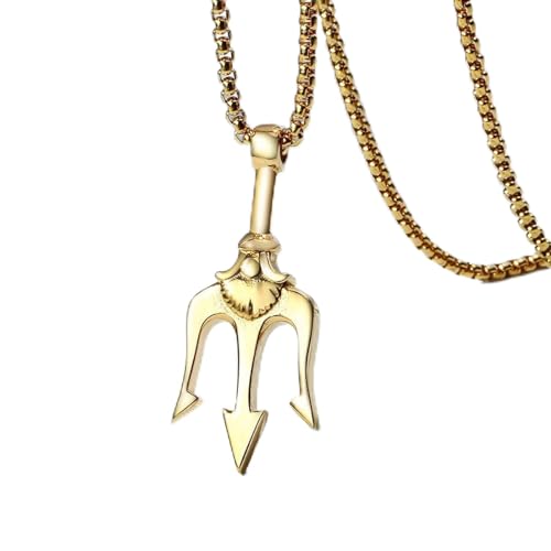 Bysonglezai Halskette Herren Anhänger Chain Ketten Dame Geschenk Punk Dreizack Anhänger Halsketten Hip Hop Junge Geschenke Accessoire Box Kette Gold-Farbe Bysonglezai Halskette Herren Anhänger Chain Ketten Dame Geschenk Punk Dreizack Anhänger Halsketten Hip Hop Junge Geschenke Accessoire Box Kette Gold-Farbe von Bysonglezai
