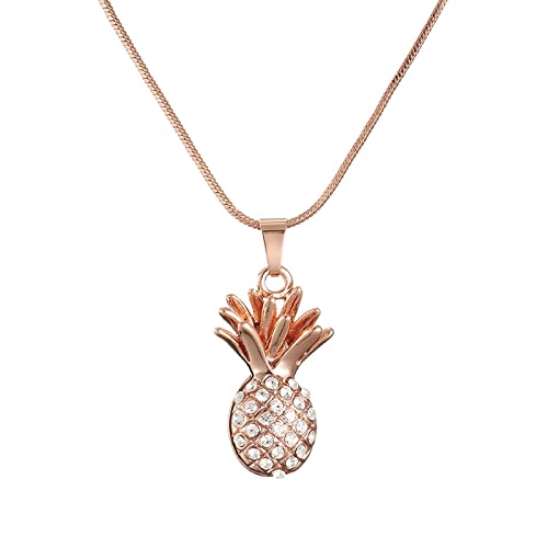 Bysonglezai Halskette Pulloverkette Damen Langkettige Frauen Necklace Kristall-Ananas-Halskette Für Frauen, Obst, Anhänger, Klarer Kristall, Halsketten, Frauen, Party, Modeschmuck, Geschenk, Ro von Bysonglezai