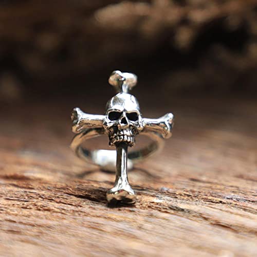 Bysonglezai Ring Ringe Damen Bijouterie Herren Frauen Punk Männer Vintage Gothic Piraten Schädel Kreuz Ring Hip-Hop Rock Stil Beliebte Party Schmuck Persönlichkeit Kreatives Geschenk von Bysonglezai