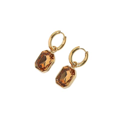 Ohrringe Ohrstecker Damen Schmuck Earrings Drop Drop Ohrringe Mode Schmuck Gold Quadrat Geometrische Ohrringe Frauen Schmuck Braun von Bysonglezai