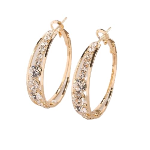 Ohrringe Ohrstecker Damen Schmuck Earrings Shine Gold Farbe Frauen Ohrringe Mode Glatte Creolen Ohrringe Für Frauen Verlobung Hochzeit Schmuck Geschenk M869 von Bysonglezai