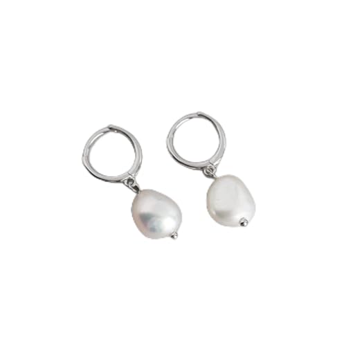 Perlenohrringe Damen Perle Ohrstecker Ohrringe Earrings Natürliches Süßwasser Unregelmäßige Barockperle Anhänger Ohrstecker Ohrringe Für Frauen Party Silbe von Bysonglezai