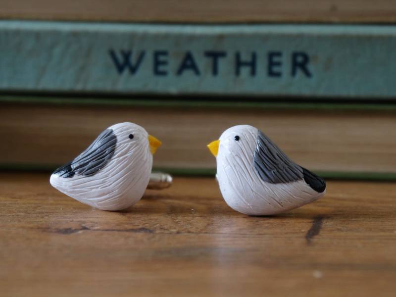 Durch Den Schuppen Möwe Kittiwake Vogel Manschettenknöpfe - Versilbert Meer Kleingarten Garten Beobachten Einzigartiges Geschenk Feldvögel von BytheShed