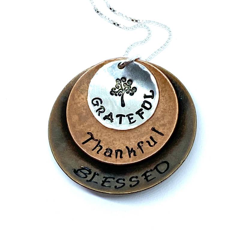 Dankbar, Dankbar, Gesegnet Halskette Boho Geschenk Für Eine Frau Geburtstag Christian Schmuck Dankbar, Dankbar, Gesegnet Halskette Boho Geschenk Für Eine Frau Geburtstag Christian Schmuck von Bythepktfence