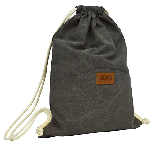 C-BAGS SACCO Jeans Beutel Sportbeutel Turnbeutel Beuteltasche Rucksack (4.2 Grey) von C-BAGS