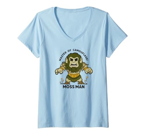 Damen Bezauberndes Spielzeug Moss Man He Man 1980 T-Shirt mit V-Ausschnitt Damen Bezauberndes Spielzeug Moss Man He Man 1980 T-Shirt mit V-Ausschnitt von C C Design