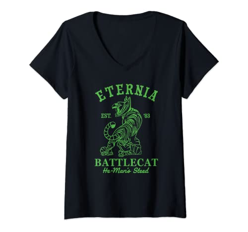 Damen Eternia Battle Cat He Man Spielzeug 1980 T-Shirt mit V-Ausschnitt von C C Design