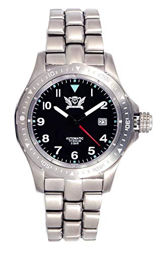 C CAVADINI Herren-Armbanduhr Analog Automatik mit Titanarmband CV-1608 (Pfeil) von C CAVADINI