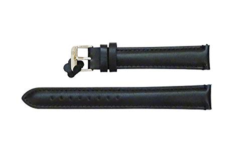 C CAVADINI Unisex Kalbsleder Uhrenarmband gewölbt, glatt K-400XXL 14-24mm (22 mm, schwarz) von C CAVADINI