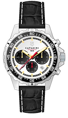 CAVADINI Conqueror Herren-Armbanduhr Chronograph Taucherstyle CV-467 (Silber) von C CAVADINI