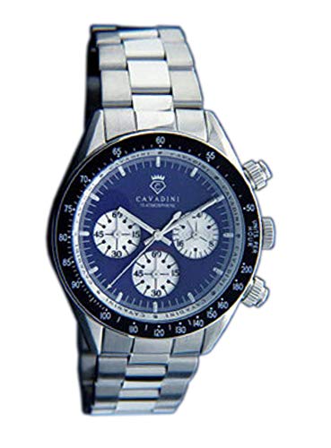 CAVADINI Herren-Armbanduhr Arrow Head Chronograph Quarz mit Edelstahlarmband CV-464 (blau/Silber) von C CAVADINI