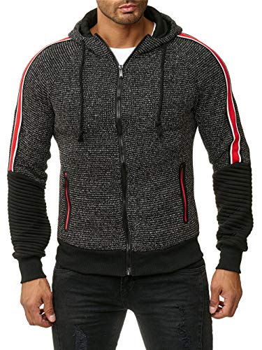 C-IN-C Herren Jacke Fleece Sweat Softshell Übergang Jacket (Schwarz, XL) von C-IN-C