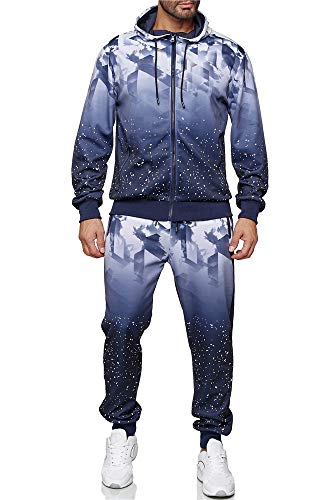 C-IN-C Herren Jogginganzug Sportanzug Modell TS-02 (Blau, S) von C-IN-C