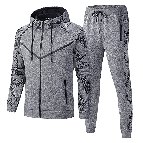 C-IN-C Herren Jogginganzug Sportanzug Modell TS-02 (Grau(N-23), XL) von C-IN-C